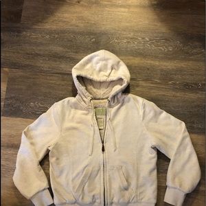 Ladies Green Tea fur lined fleece jacket sz small